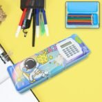 Double Sided Magnetic Geometry Box, Pencil Box with Calculator for Boys Art Plastic Pencil Box for Girls and Boys - Image 2
