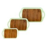 Serving Tray Set (Pack of 3 Pcs) (Small, Medium, Large) (Multicolour)