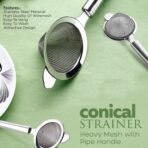 Conical Tea Strainer with Pipe Handle Stainless Steel Fine Mesh for Smooth Tea Brewing - Image 3