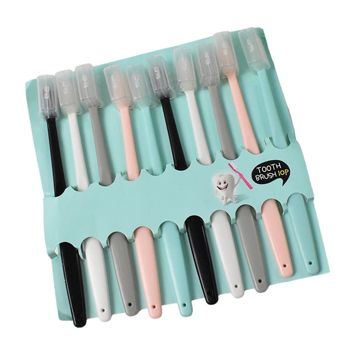 05_38e2f6ef-9953-490a-842d-127c6b80cb50.jpg children Adults Ultra Soft-bristled Toothbrush With Cover (10 Pcs Set) - Image 1