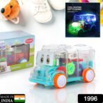 Transparent Musical Mini School Bus Toy for Kids - Image 2