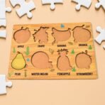 Wooden Fruits Puzzle Learning Educational Board (1 Set 28×20 Cm) - Image 4