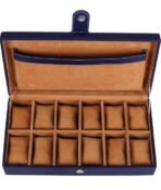 Presents Luxury 12-Slot Watch Box for Men & Women ? Lockable Leather Watch Organizer with Glass Lid, Soft Velvet Cushions, Premium Display & Storage Case for Watches (Blue) - Image 6