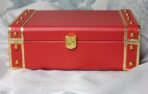 Presnt Red Decorative Storage Box ? Wooden Gift Trunk with Gold Metal Studs & Lock | Multipurpose Organizer for Jewelry, Keepsakes, Crafts & Home D?cor - Image 5