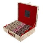 Velvet Bangle Box for Women ? Jewelry Storage Organizer with Compartments | Bridal Bangle Case for Wedding & Travel | Traditional Indian Bangle Holder Box(3  rod ) - Image 3