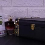 Present Luxury Black Decorative Storage Box ? Faux Leather Wooden Trunk with Gold Metal Studs & Lock | Multipurpose Organizer for Jewelry, Keepsakes, Gifts & Home D?cor - Image 5