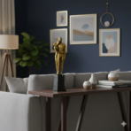 Abstract Couple Embrace Statue - Golden Striped Lovers Sculpture on Black Pedestal - Modern Resin Showpiece for Home Decor & Anniversary Gift - Image 2