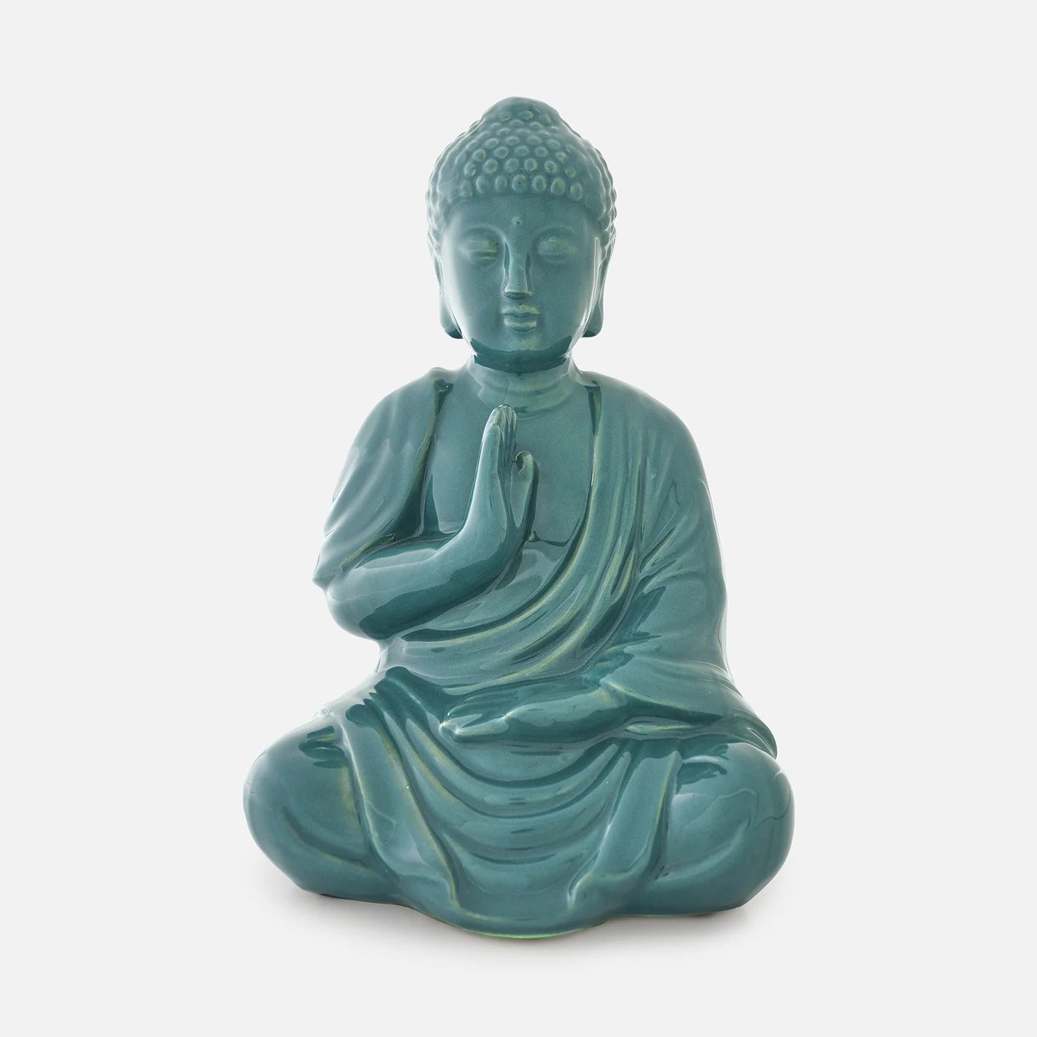N1.jpeg Teal Meditating Buddha Statue - Serene Resin Idol in Dhyana Mudra for Home Decor, Zen Garden, Yoga Studio, & Spiritual Gifts - Image 1