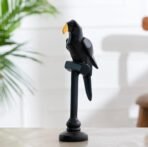 Modern Geometric Parrot Statue - Abstract Origami Style Black & Gold Figurine - Contemporary Resin Bird Sculpture for Home Decor or Office - Image 5